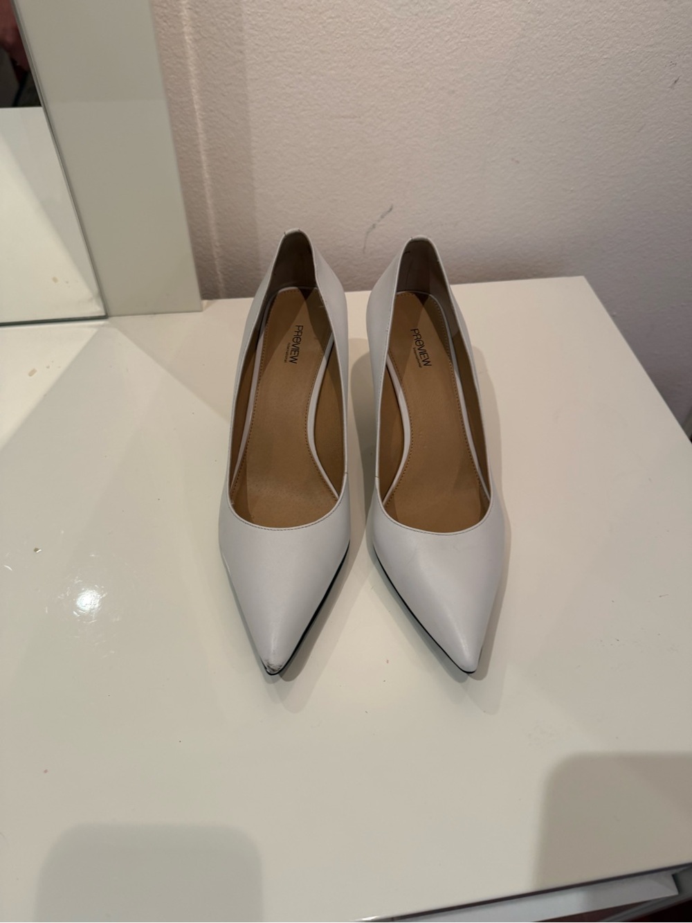 Preview Collection White Pointed Toe Pumps